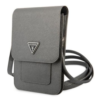 Сумка-кошелек Guess Saffiano Triangle для смартфона, серая