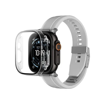 AmazingThing Radix aizsargstikls ar vāciņu Apple Watch Ultra 3 49 mm, caurspīdīgs