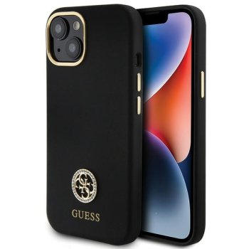 Guess Silicone Logo Strass 4G Case for iPhone 15 / 14 / 13, Black