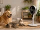 Regulējams grīdas ventilators ar LED displeju, pulti un oscilāciju, Balts/Melns
