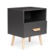 ModernHome Nightstand with Drawer Bedside Table, Grey