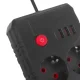 Maclean MCE387 B Pagarinātājs, 2 ligzdas + 3xUSB, 2500W, 1.5m, Melns