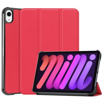 Apple iPad mini (2024) (A2995) Trifold Protective Cover Case, Red | Planšetes Vāciņš Maciņš Apvalks Grāmatiņa