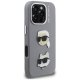 Karl Lagerfeld FW Grained Karl & Choupette Heads Pins Case for iPhone 16 Pro Max, Gray