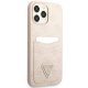 Guess iPhone 13 Pro Max vāciņš 4G Triangle Logo Cardslot, rozā