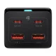 Зарядная станция Baseus GaN3 Pro 100W 2xUSB-A 2xUSB-C + кабель 1м, черная