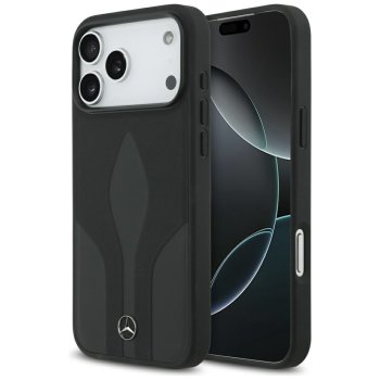 Mercedes iPhone 17 Pro Max vāciņš Leather The Move MagSafe, melns