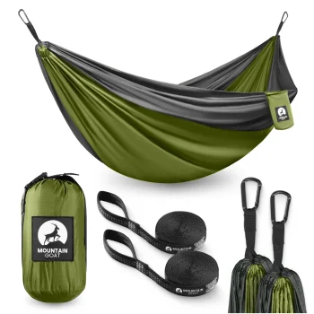 Двухместный туристический гамак Mountain Goat 300x200см, серо-зеленый