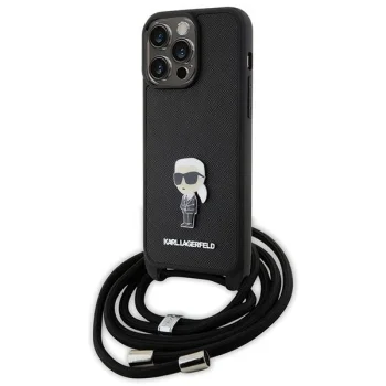 Чехол Karl Lagerfeld для iPhone 15 Pro Max Crossbody Saffiano Monogram, черный