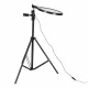 LED riņķa lampa 26 cm ar regulējamu statīvu un telefona turētāju, 15 W, USB, melna