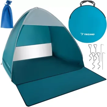 Trizand 23479 Pop-Up pludmales telts 150x120x110cm, zila/balta