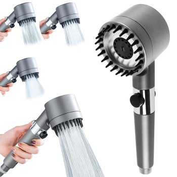Dušas uzgalis ar filtru un 3 režīmiem, ūdeni taupošs ar Stop pogu