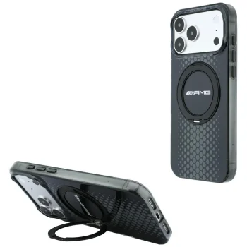 Чехол Mercedes AMG для iPhone 18 Pro / 17 Pro с кольцом-подставкой MagSafe, черный