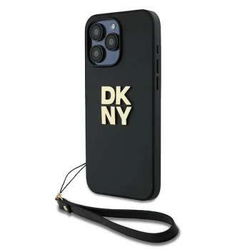 Чехол DKNY для iPhone 15 Pro Max Wrist Strap Stock Logo, черный