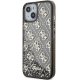 Apple iPhone 14 6.1\" Guess Liquid Glitter 4G Transculent Case Cover, Black