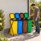 MultiGarden atkritumu šķirošanas statīvs 4x120 l ar krāsainiem vākiem