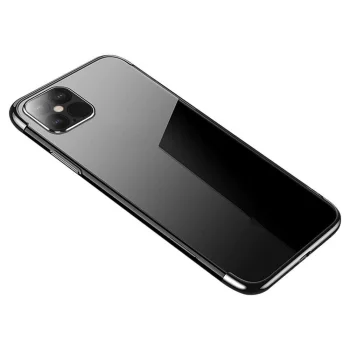 Vāciņš Samsung Galaxy A22 4G ar galvanizētu rāmi, Clear Color 0.3mm, melns