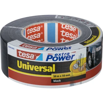 Тканевая клейкая лента Tesa extra Power 50 м x 50 мм, черная (56389)