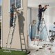 Daudzfunkcionālas alumīnija kāpnes 3x7 ModernHome saliekamas ar siksnām 150 kg