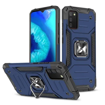 Чехол Wozinsky Ring Armor для Samsung Galaxy A03s с кольцом и подставкой синий