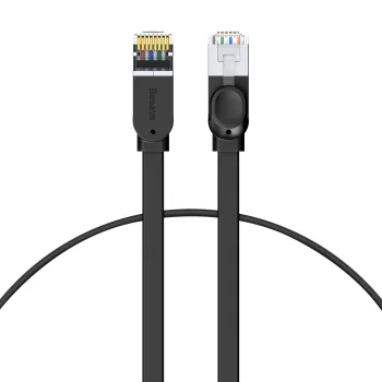 Baseus высокоскоростной плоский Ethernet CAT6 RJ45 сетевой кабель 1м - черный