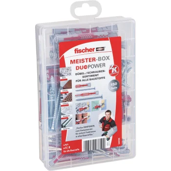 Набор дюбелей и шурупов Fischer MeisterBox DuoPower, 150 шт.