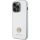 Guess iPhone 15 Pro vāciņš 4G Strass Metal Logo, sudraba