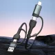 Кабель 3mk Hyper Cable N-SERIES 2 в 2 USB-A/C - USB-C/Lightning 1.2м 60W, черный