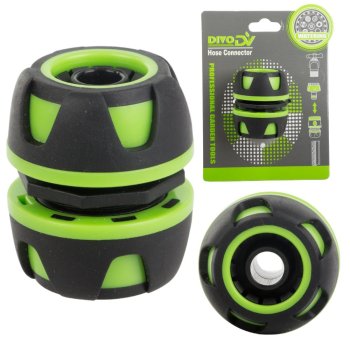 Dārza šļūtenes savienotājs un labotājs DIVO 1/2 collas, zaļi melns