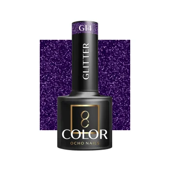 Ocho Nails Glitter G14 hibrīda nagu laka, 5 g
