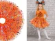 Halloween kostīms meitenēm ar tutu svārkiem un spīdīgu ķirbju matu stīpu, oranžs