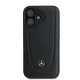 Mercedes iPhone 16 vāciņš Leather Urban, melns