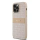 DKNY iPhone 14 Pro Max vāciņš Leather Mono Stripe & Metal Logo, rozā