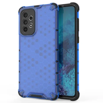 Vāciņš Samsung Galaxy A73 Honeycomb ar šūnu rakstu, zils
