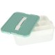 Toy and Small Items Organizer Box with Lid and Compartments, 8L, Turquoise/White