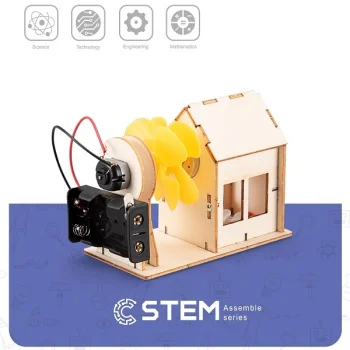 Деревянный конструктор Ветряная электростанция, STEM игрушка