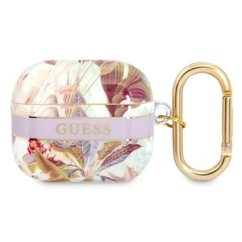 Чехол Guess AirPods 3 Flower Strap Collection Фиолетовый