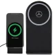 Mercedes Silver Star MagSafe saliekams 2in1 15W bezvadu lādētājs, melns