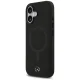 Чехол Mercedes для iPhone 17 Plain Smooth Leather MagSafe, черный