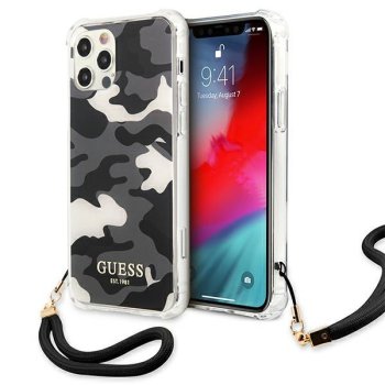 Apple iPhone 12 / 12 Pro 6.1'' Guess Camo Collection Case Cover (GUHCP12MKSARBK), Black | Telefona Maciņš Vāks...