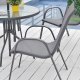 Patio Chairs Set of 4 Outdoor Stacking Dining Chairs for Garden MultiGarden, grey