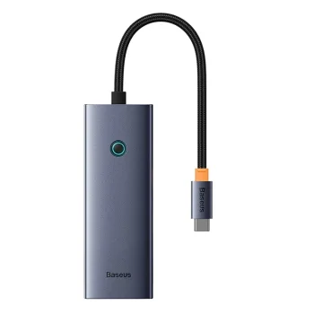 Baseus UltraJoy 5-Port USB-C Хаб (HDMI, 3xUSB 3.0, PD), Серый