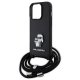 Karl Lagerfeld iPhone 15 Pro vāciņš Crossbody Saffiano Metal Pin, melns