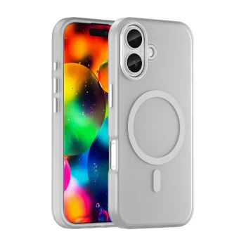 Чехол Magnetic Abrasive для iPhone 17, совместимый с MagSafe — матовый белый