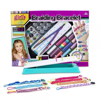 Radošs bērnu komplekts rotaslietu izgatavošanai rokassprādžu pīšanai Girl's Creator Braiding Bracelet | Bracelet Braiding Kit