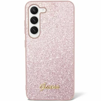 Samsung Galaxy S24+ Plus (SM-S926) Guess Glitter Script Case Cover, Pink | Telefona Maciņš Vāks Apvalks Bampers