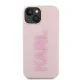 Karl Lagerfeld iPhone 15 vāciņš 3D Logo Glitter, rozā