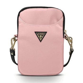 Guess soma GUPBNTMLLP rozā/rozā Neilona Trijstūra Logotips | Handbag Pink/Pink Nylon Triangle Logo