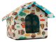 Dog and Cat House Bed XL, Owl Pattern, Black Interior