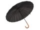 Large Windproof Stick Umbrella with 24 Ribs, Black